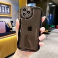 thumbnail image 4 of for iPhone 11 Pro Max Case 6.5 inch, Cute Clear Bubble Shell Case Frame Wavy Edge Transparent Full Protective Soft TPU Shockproof Phone Cover for Women Girls(Black, for iPhone 11 Pro Max), 4 of 6