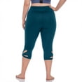 thumbnail image 4 of Lenpel Women's Plus Size Capri Leggings High Waisted Hollow out Hem Slim Cropped Workout Yoga Pants Casual Capri Leggings, 4 of 6