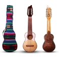 thumbnail image 1 of Charango BoliviArt para ukelele, 10 cuerdas, 68 cm, tallado a mano, con funda, 1 of 5