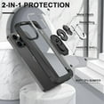 thumbnail image 2 of Allytech Clear Case for iPhone 15 Pro Max, Slim Case with Metal Ring Kickstand, Armor Lens Protection Shockproof Anti-Fingerprint Soft TPU Frame + Hard PC Back Protective Case - Black, 2 of 6