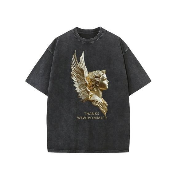 Trendy and Stylish Hip-hop Washed Distressed Short Sleeve T-shirt for Men Women