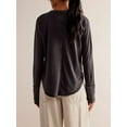 thumbnail image 4 of Cenuakty Women’s V Neck T-Shirts Basic Long Sleeve Solid Color Loose Fit Tops Tunic Shirts, 4 of 5