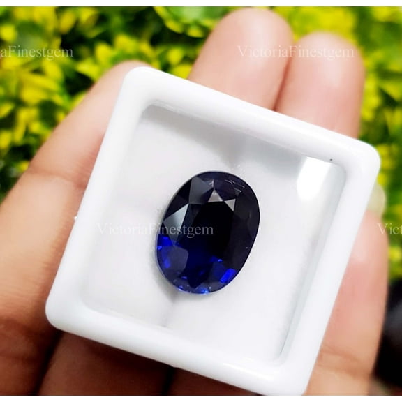 10.40 Ct Blue Sapphire Precious heated Oval Shape Ring Size Loose Gemstone from Ceylon Use Ring