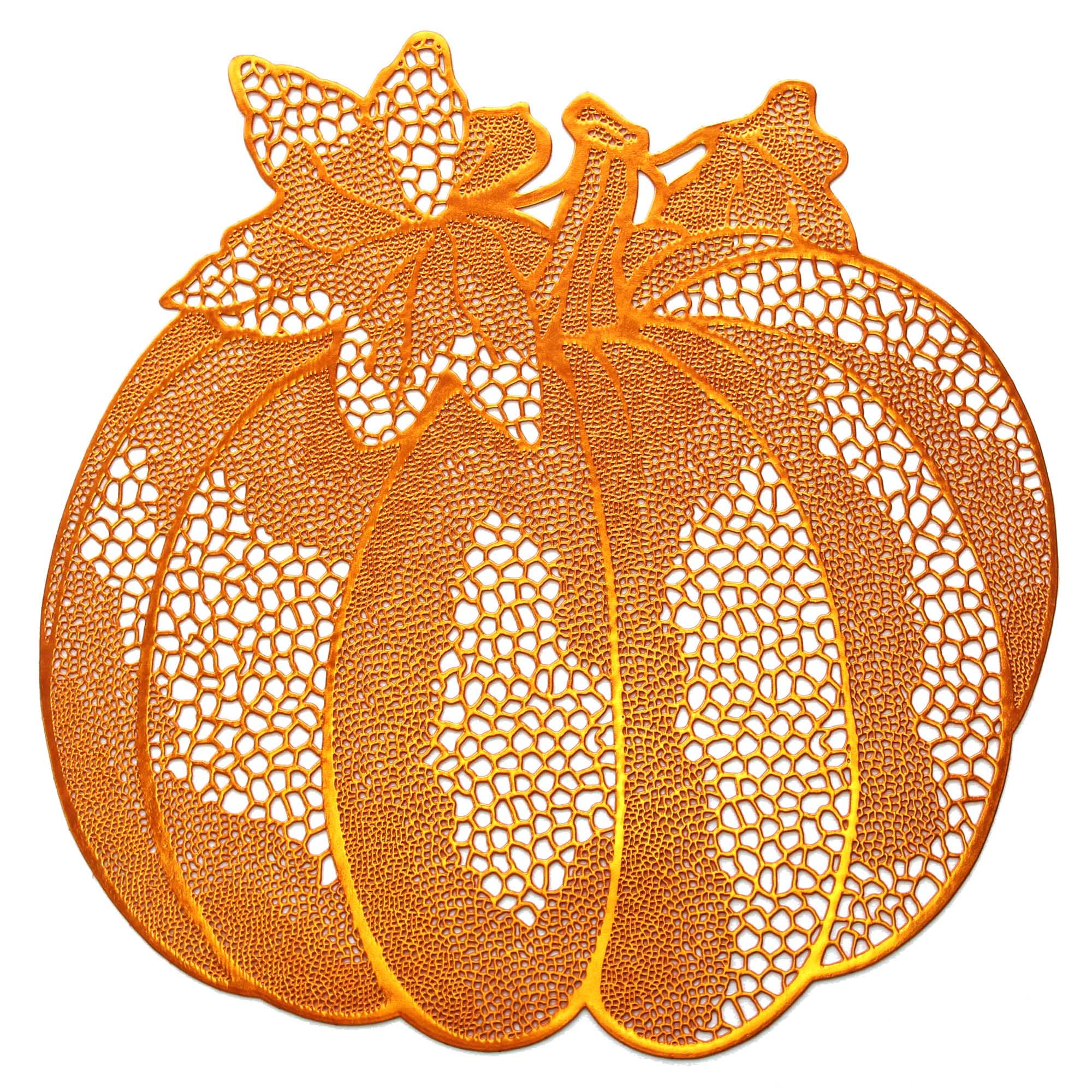 Thymat 16.5“×17" Pressed Vinyl Metallic Thanksgiving Placemats for