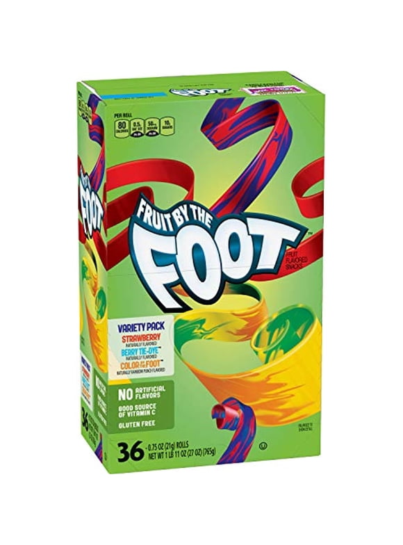Betty Crocker Fruit Snacks Fruit By The Foot Strawberry/Berry Tie-Dye/Color By The Foot, 27 Oz, 36Count