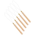 thumbnail image 2 of 5PCS Hair Extension Loop Needle Kit Anti Slip Beech Handle Pulling Hook Needle for Tufting, 2 of 9