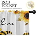 thumbnail image 3 of 2 Pack Valances Window Treatments, Watercolor Sunflowers Bee Summer Blackout Drapes Adjustable Curtain Valances for Windows Living Room Kitchen Over Sink, 18x52 Inch Rod Pocket Valances, 3 of 6