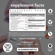 Lemme Glow Hair, Skin & Nails Gummies, Peach Flavor, 60 Count