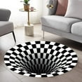 thumbnail image 2 of LaModaHome Rounded Rug 3D Vortex Swirl RugNon-Slip Rug Washable Mat Child Stain Resistant Living Room Kitchen Carpet 3X3ft(90X90cm), 2 of 4