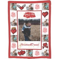 Personalised Blanket Custom Blanket with Photos Text, Custom Christmas Blanket with Photo Collages, Personalized Photo Gifts for Christmas Xmas New Year Birthday Wedding Anniversary