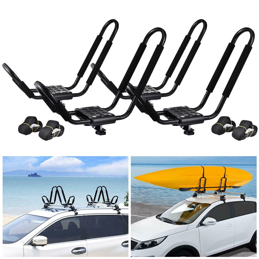 2 Pairs Universal Car Van Top folding J-Bar Mount Kayak Rack Carrier On Car roof 