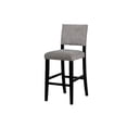 thumbnail image 3 of Linon Armond Upholstered Bar Stool, 30" Seat Height, Black Finish with Washed Velvet Dark Gray Fabric, 3 of 12
