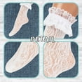 thumbnail image 7 of Cherisia 5 Pairs Women Ruffle Ankle Socks Trim Lace Frilled Dress Socks Set, Princess Fashion Cute Anklet, 7 of 7