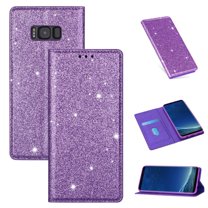 Samsung Galaxy S8 Wallet Case, Dteck Bling Slim PU Leather Magnetic Flip Folio Stand Case Cover Built-in One Card Holder For Samsung Galaxy S8, Purple
