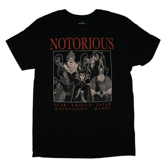 Disney Villains T-Shirt Men's Notorious Character Squad Design Adult Short Sleeve Tee