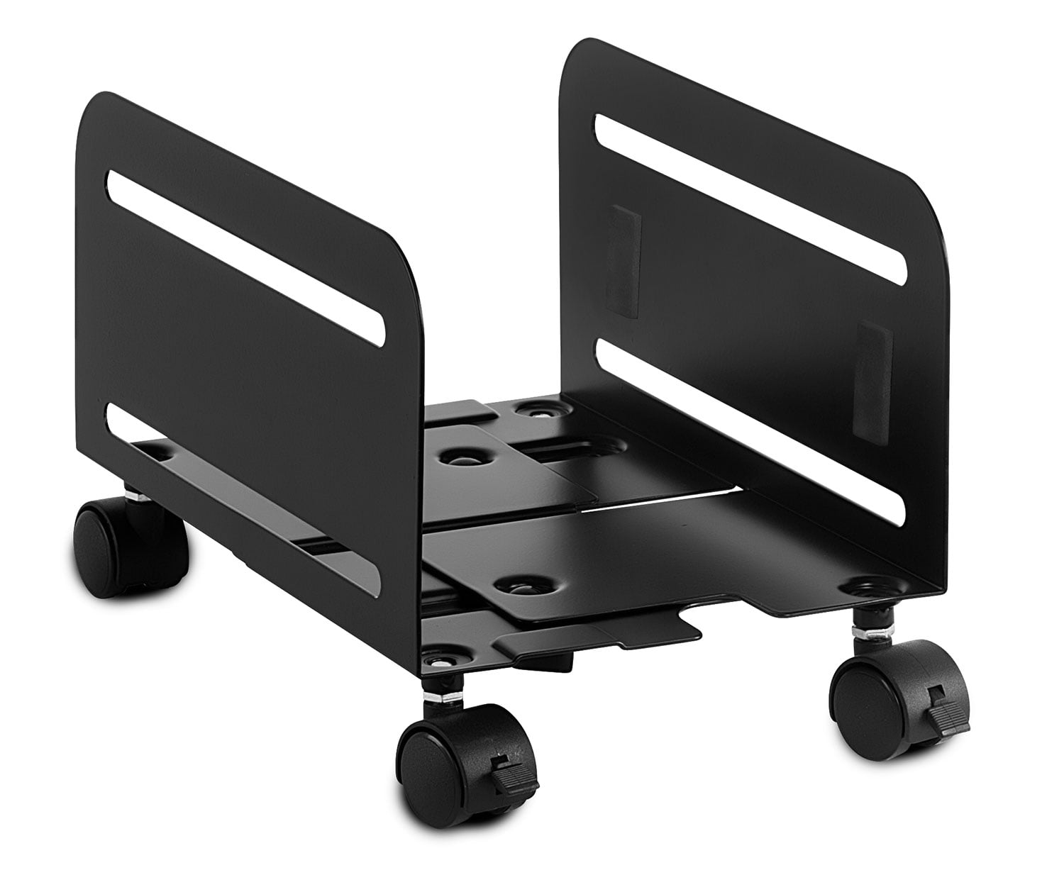 Adjustable Width Mobile Tower Stand Computer Tower Stand with 4 Rolling Caster Wheels Plastic） Premium Gaming Computer Holder Suitable for Different Floor PC Case（Stainless Steel