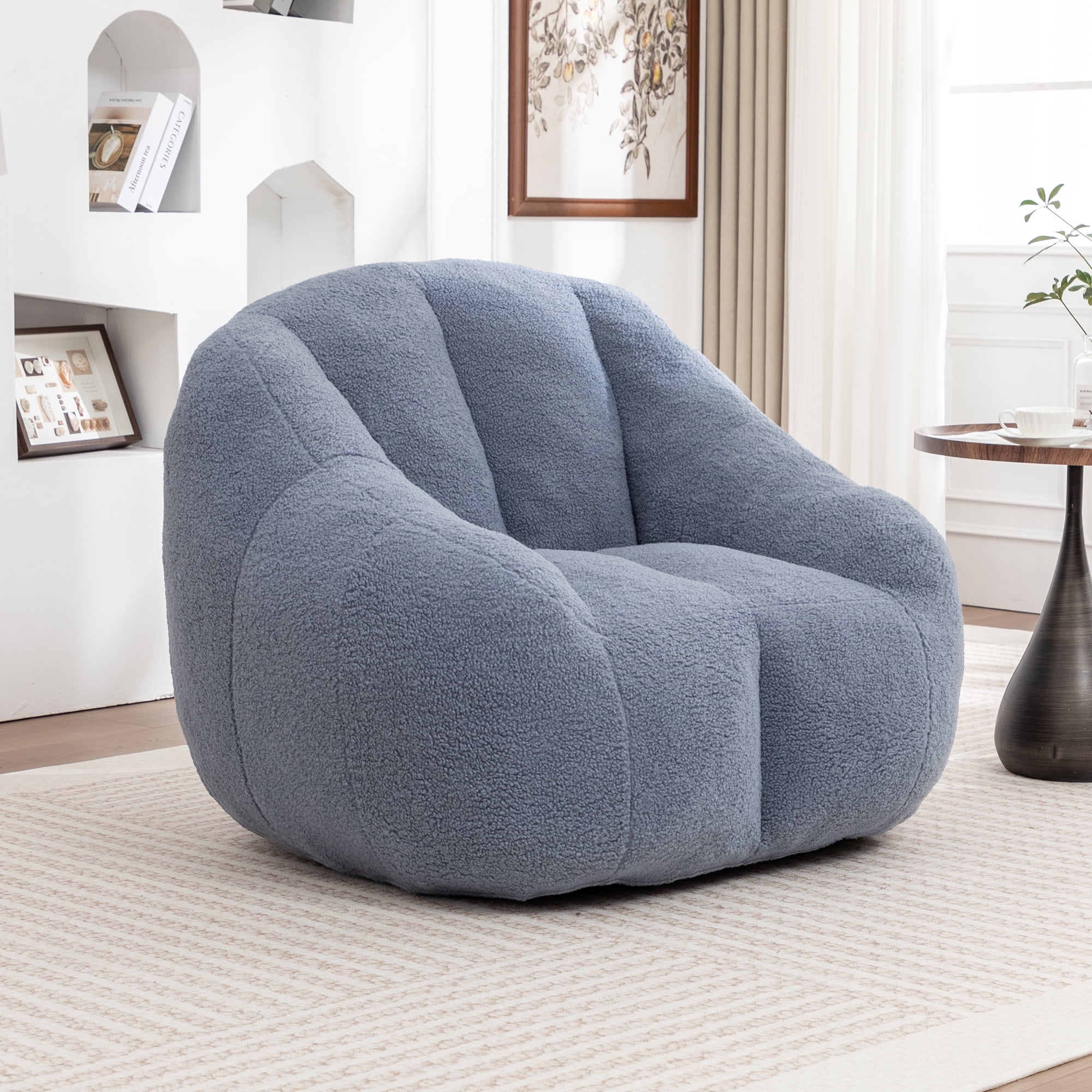 Jopath Bean Bag Chair for Adults and Kids,Oversized Bean Bag Sofa with Tufted Soft Stuffed Filling and High-Density Foam,Lazy Sofa Floor Sofa for Living Room Bedroom,Light Blue
