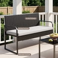 thumbnail image 2 of 4 Pieces Patio Furniture Set, Wicker Outdoor Conversation Set with Coffee Table, Patio Chairs Set for Yard, Garden, Poolside, Gray Cushions, 2 of 10
