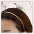 thumbnail image 3 of Diademas de metal Unique Bargains en forma de cadena retorcida tono dorado tono plateado 2 Piezas, 3 of 7