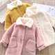 thumbnail image 2 of Abrigo acolchado grueso de terciopelo de visón de invierno para niñas, ropa de invierno de estilo occidental, abrigo de lana de estilo de longitud media para niños, 2 of 6