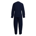 thumbnail image 5 of Maqroz Vacation Outfits for Women Long Sleeve Crewneck Pullover with Contrast Piping and High Waist Wide Leg Pants Set Sophisticated Summer Travel Outfit, 5 of 6