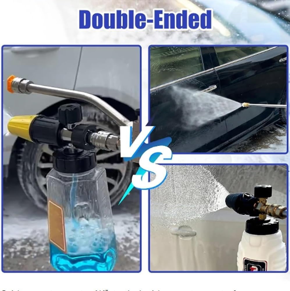 2-In-1 High-Pressure Car Washer Nozzle Accessories, Dual-Head Foam Sprayer For Car Washing, Pressure Washer Foam Cannon For Soap Cannon, For Clear Car, Swimming Pool, Patio, Toilet (Style B)