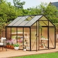 thumbnail image 5 of EastVita 6 x 8 FT Greenhouse Greenhouses for Outside Polycarbonate Greenhouse with Aluminum Frame Lockable Door and Ajustable Roof Vent for Backyard Green Houses for Outside Garden Backyard Patio, 5 of 8