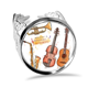 thumbnail image 1 of Instrumentos musicales guitarra patron de acuarela Anillo de compromiso de boda de amor ajustable Unbranded M, 1 of 3