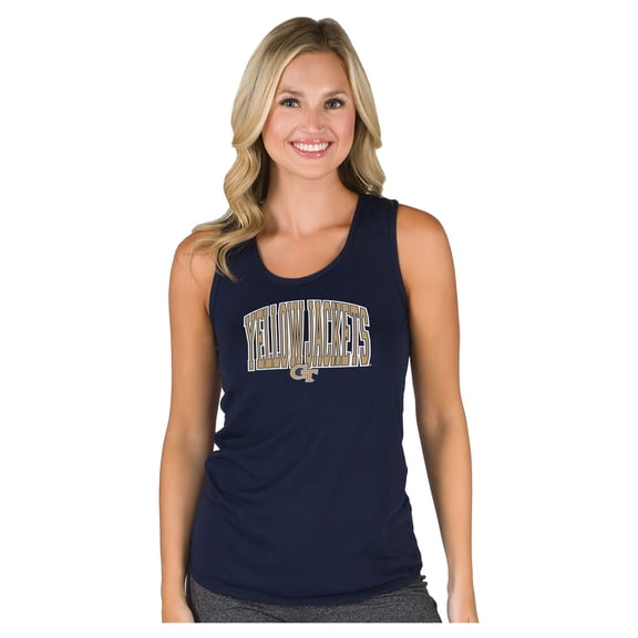 Women's College Concepts Navy Georgia Tech Yellow Jackets Marathon Racerback Tank Top