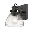 thumbnail image 4 of Yep by Golden Lighting Hines 1-light Vanity in Matte Black and Seeded Glass, 4 of 5