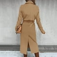 thumbnail image 6 of Juebong Women's Elegant Trench Jacket 2025 Wool Blend Pea Coat with Belt Notched Lapel Mid-Long Jackets Winter Warm Overcoat Khaki,M, 6 of 8