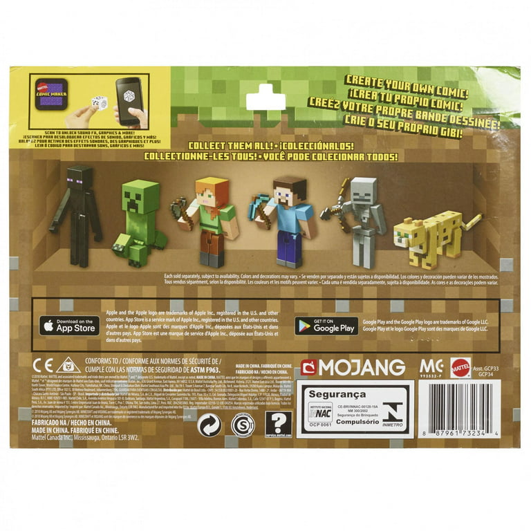 Bonecos Steve E Golem De Ferro Armadura Minecraft Playset - R$ 222,9
