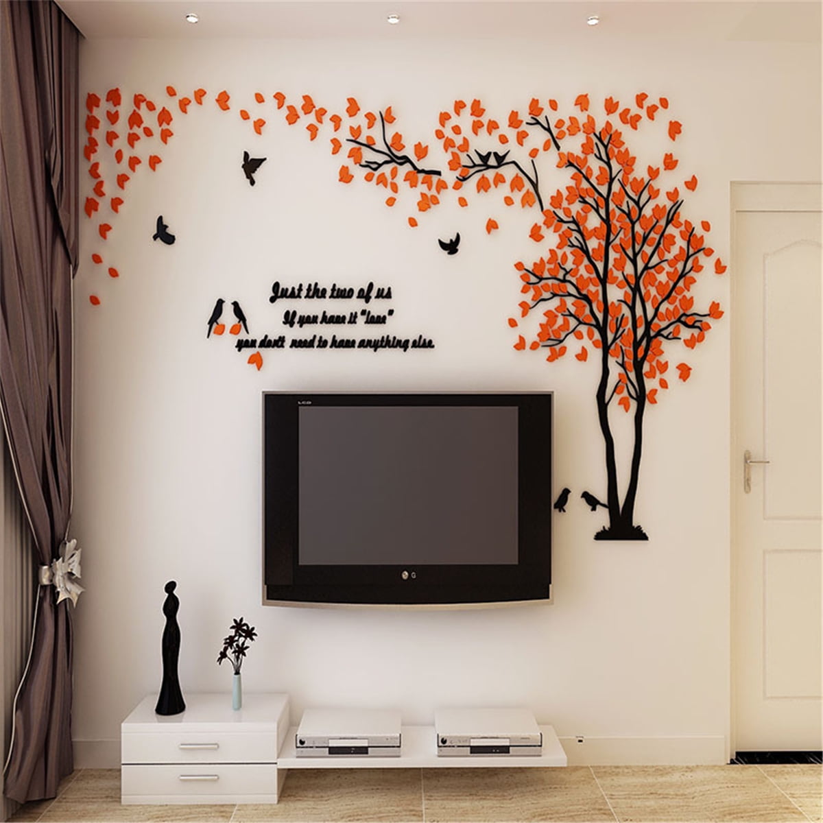 Large 3D Couple Tree Wall Murals for Living Room Bedroom Sofa Backdrop ...
