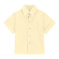 thumbnail image 5 of YOUYEDIAN Teen Girls Cotton Linen Shirts Lapel Short Sleeve Button Down Blouses Kids Summer Casual Lightweight Solid Beach Tops (Yellow, 9-10 Years), 5 of 6
