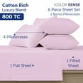 thumbnail image 5 of Color Sense 6-Piece 800 Thread Count Purple Cotton Rich Adult Bed Sheet Set, Full - Deep Pocket, 5 of 7