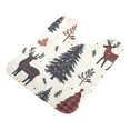 thumbnail image 7 of Yayeee Bath Rug for Bathroom Floor Non Slip Contour Fluffy Soft Absorbent Mat, 20"x24", Beige Christmas Forest, 7 of 7