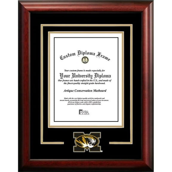 Campus Images MO999SD-8511 8.5 x 11 in. University of Missouri Tigers Spirit Diploma Frame - Satin Mahogany