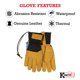 thumbnail image 3 of Guantes de esquí Kinco 9088HKP-L resistentes al agua con forro térmico, 3 of 5