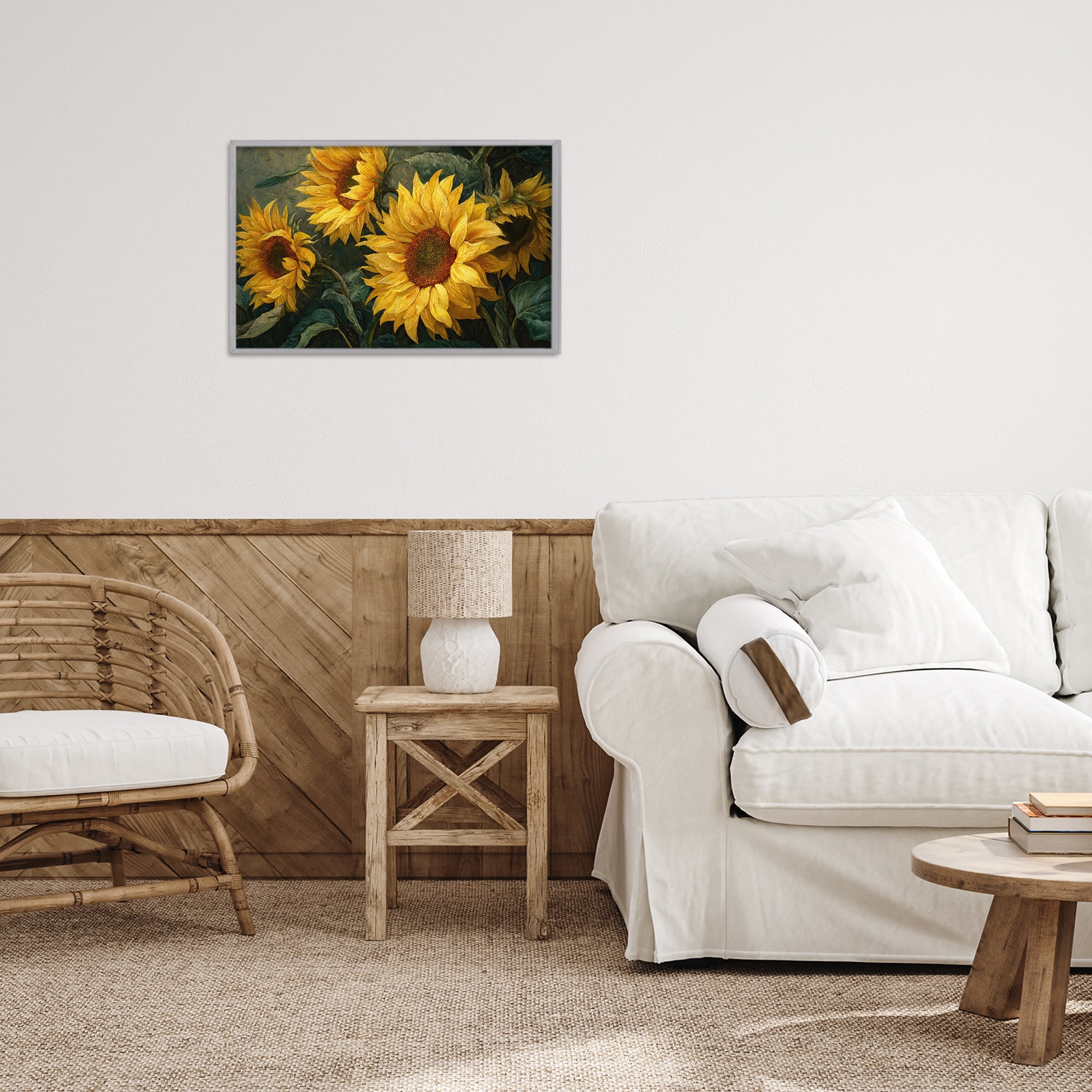 Stupell Industries Sunflowers For The Soul Gray Framed Giclee Art, design by Tina LeCour