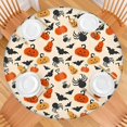 thumbnail image 2 of Halloween Pumpkin Spider Bat Pattern Round Fitted Tablecloth with Elastic Edge,Dining Table Cover Waterproof,Outdoor Round Tablecloth for Camping,Dining,Indoor and Outdoor, 2 of 7