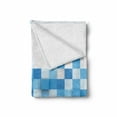 thumbnail image 2 of Abstract Soft Flannel Fleece Blanket, 3D Graphic Illustration Squares Pattern Modern Mosaic Geometric Design, Cozy Plush for Indoor and Outdoor Use, 50" x 60", Pale Blue Blue White, by Ambesonne, 2 of 6