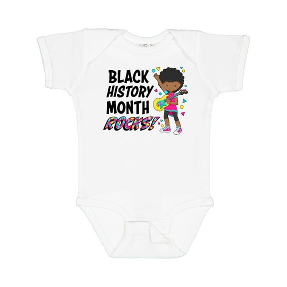 Inktastic Black History Month Rocks- Girl with Guitar Boys or Girls Baby Bodysuit