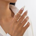 thumbnail image 6 of Yoyauz Women's Thick Gold Rings 18K Gold Plated Ring Set Thick Dome Rings Adjustable（3PCS), 6 of 10