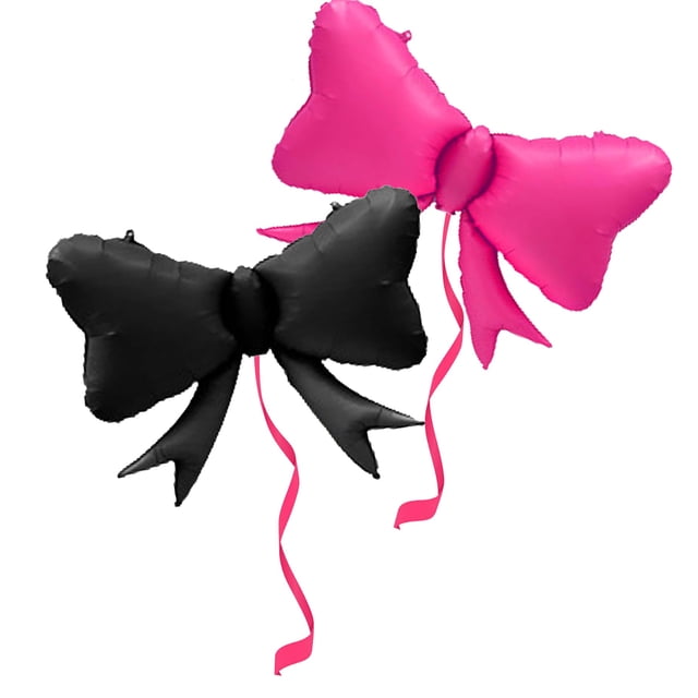 Globos de cumpleaños MPRVAKYF moño negro y rosa intenso