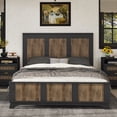 thumbnail image 3 of Queen Platform Bed Frame with Headboard & Footboard,Modern Wood Queen Size Bed Frame with Wood Slats Support,82.68"x61.81"x46.85",Black, 3 of 8