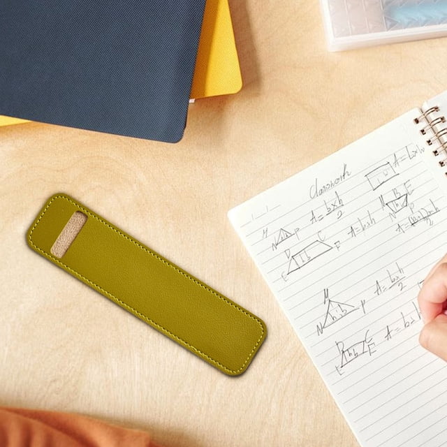 Ovzne Solid Color Leather Pen Case Pen Case Microfiber Soft Leather Pen Case Student Stationery Storage On Clearance