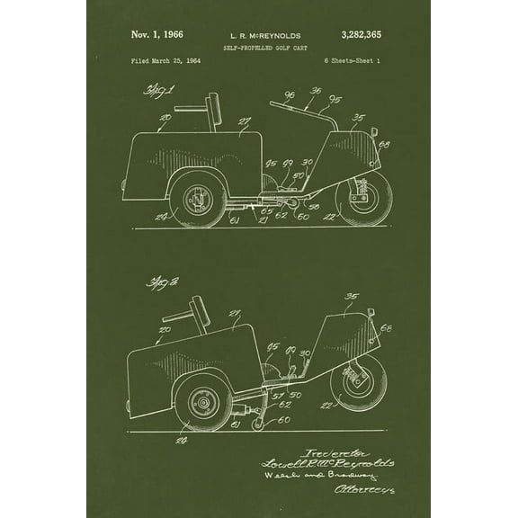 Golf Cart Patent Art Print