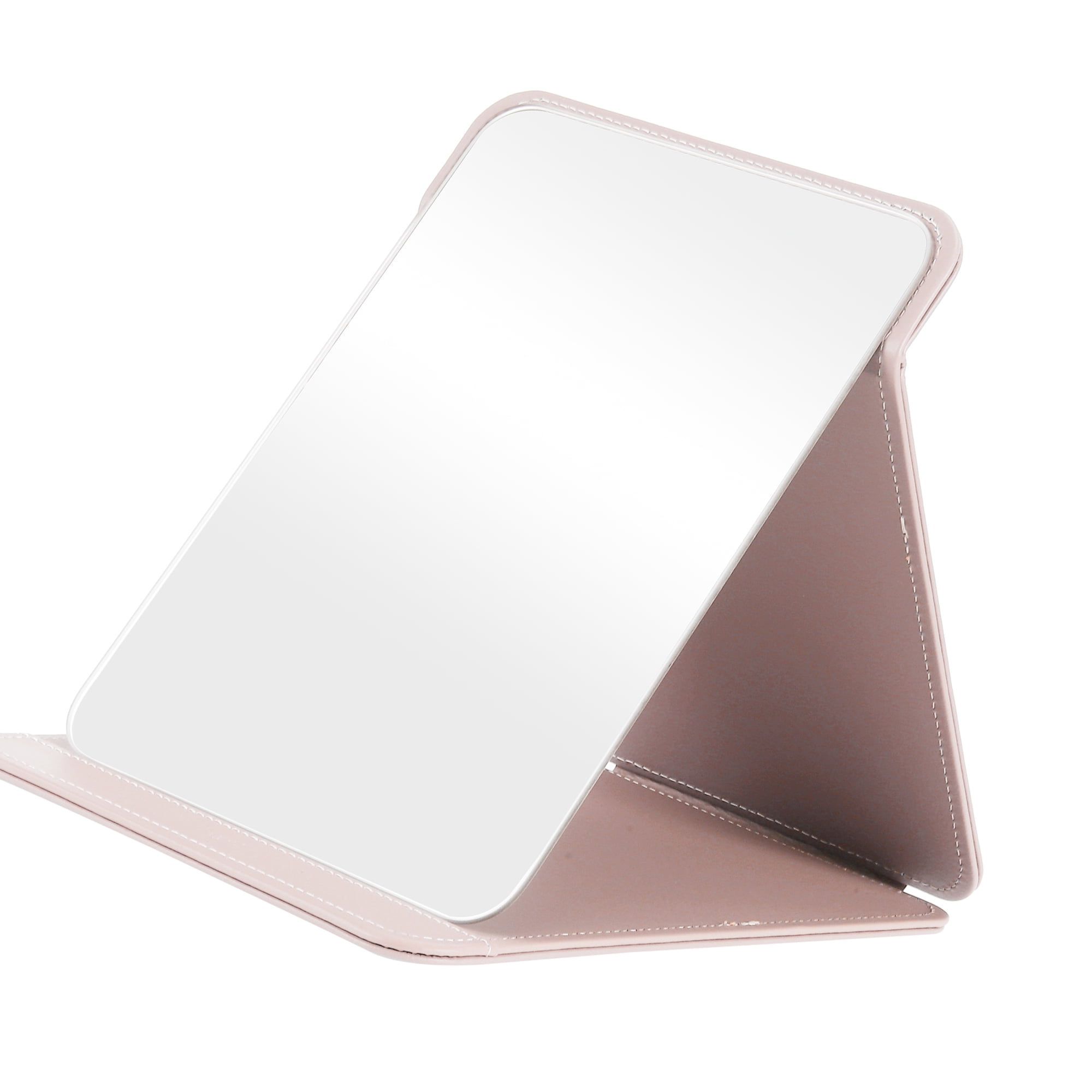Unique Bargains 1pc Foldable Makeup Mirror for Travel and Vacation Pink Extra Large