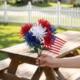 thumbnail image 6 of Patriotic Red White Blue Artificial Flower Bouquet 13.4" Floral Arrangement Indoor Outdoor Home Garden Porch Decor for 4th of July Memorial Day & Veterans Day, 6 of 7