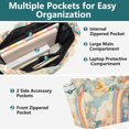 thumbnail image 3 of FORMRS Tote Bag for Women Quilted Large Capacity Travel Work Carry On Shoulder Handbag, Beige Rainbow Clouds, 3 of 7